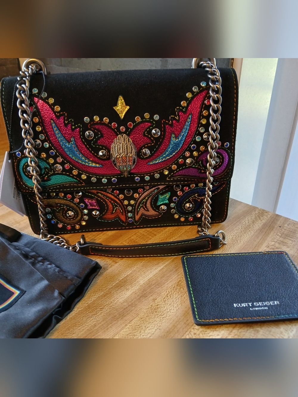 Kurt Geiger NWT Western Style Shoreditch Bag & Mirror W/Dustbag